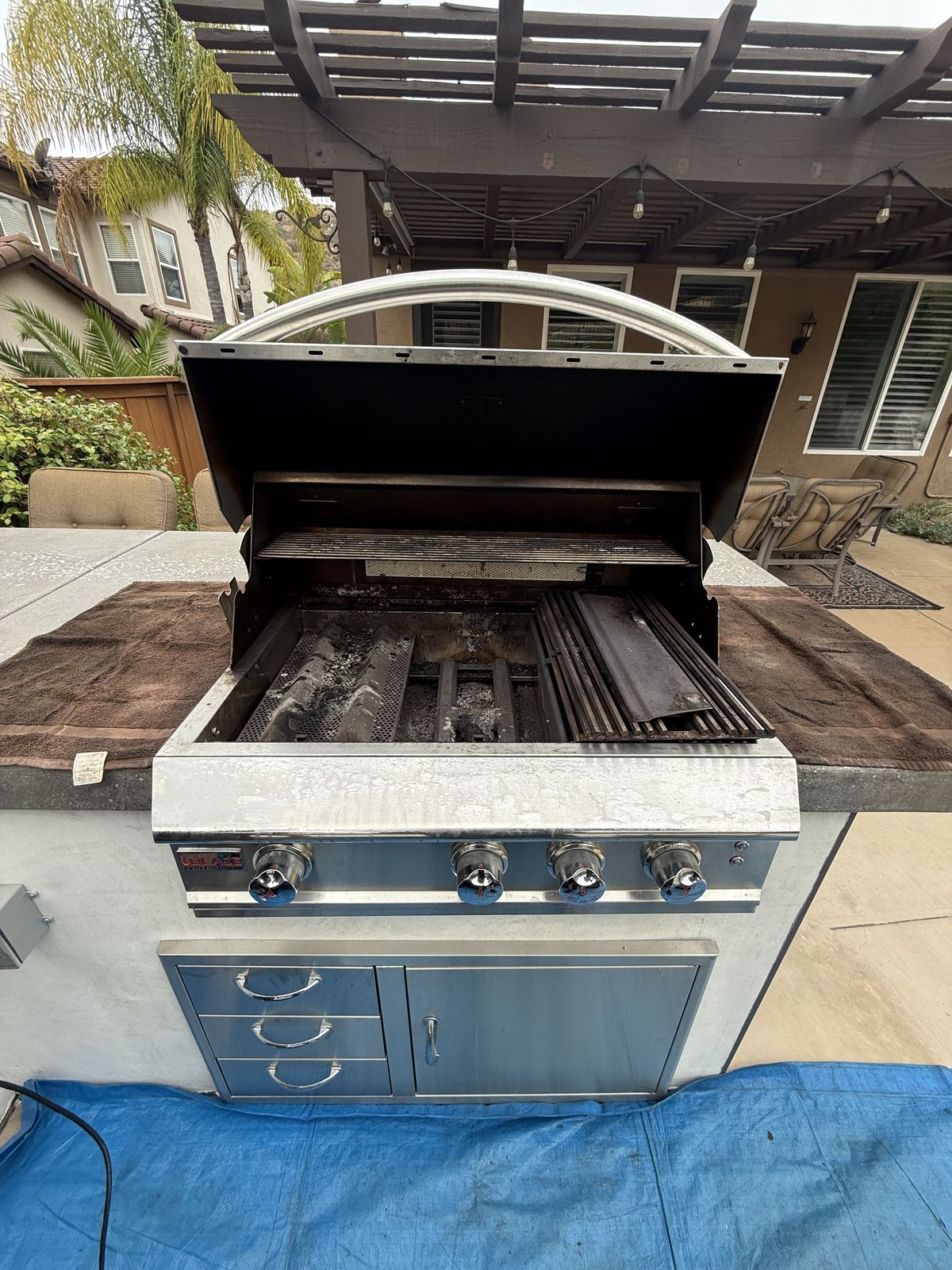 Blaze Professional grill before cleaning